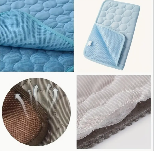 Коврик для кошек и собак самоохлаждающийся с дышащей и мягкой подкладкой летний 40x50 см Голубой (2002) - фото 2 Коврик для кошек и собак самоохлаждающийся с дышащей и мягкой подкладкой летний 40x50 см Голубой (2002) - фото 2