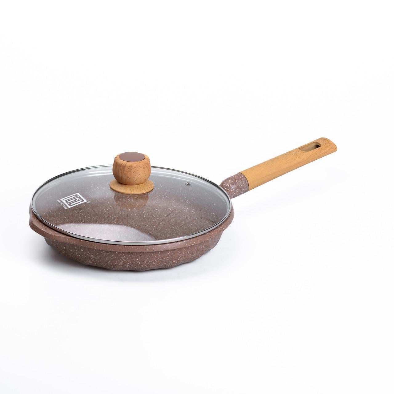 Сковорода алюминиевая MGC HP-4-425CO с мраморным антипригарным покрытием Ø 28 см 2,8 л Кофейный (35390727)