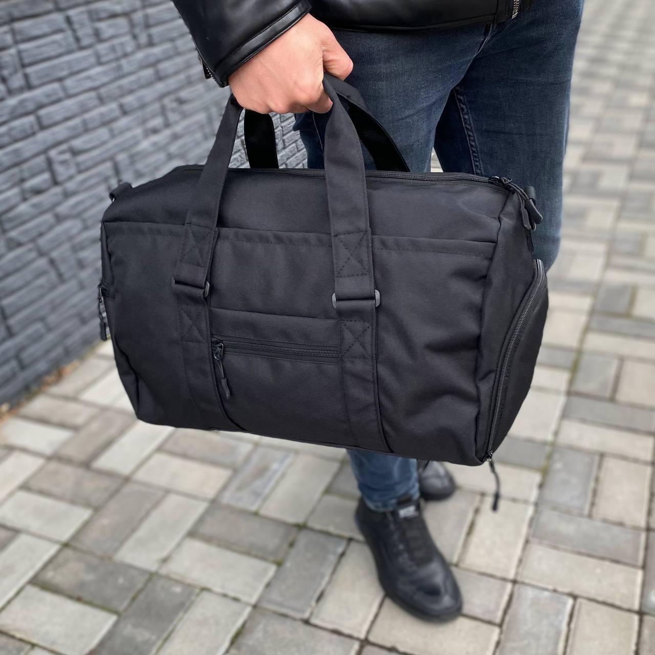 Спортивная сумка Yzone с отделением для обуви и влажных вещей Черный (s30)