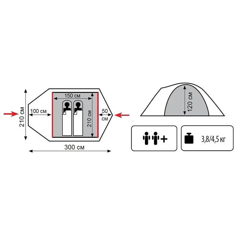 Палатка двухместная Tramp Lair 2 v2 (TRT-038) - фото 11