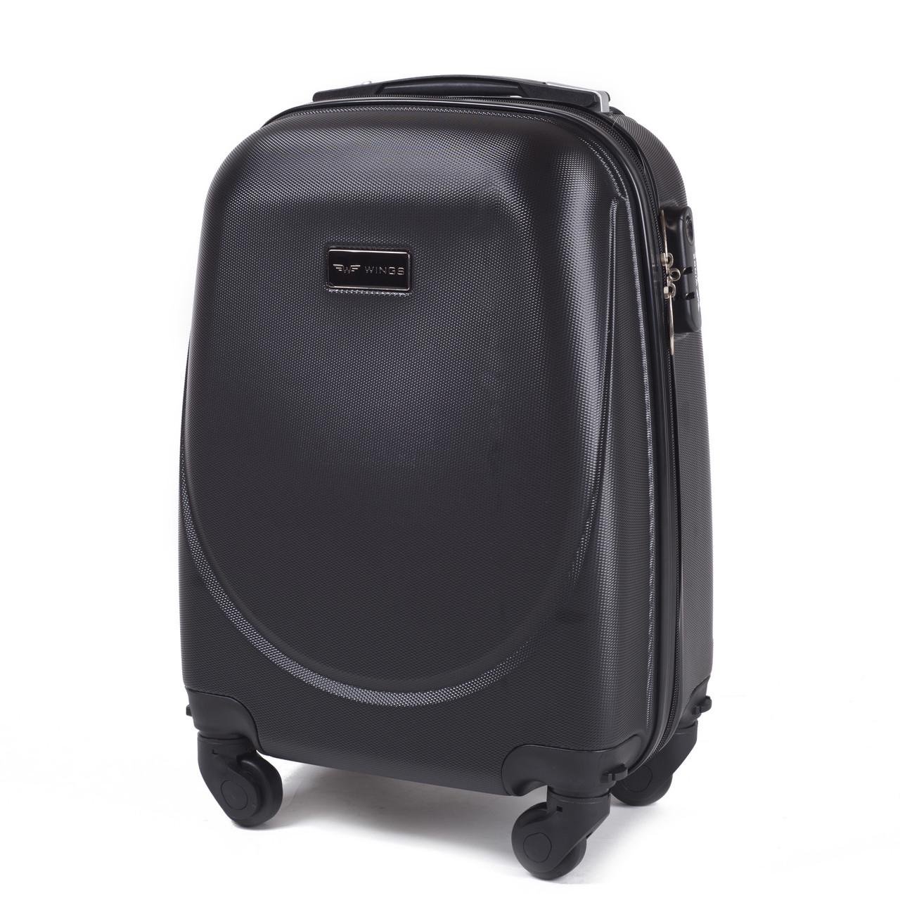 Чемодан Wings К310 мини 51х35х20 см ручная кладь на 4 колесах Черный