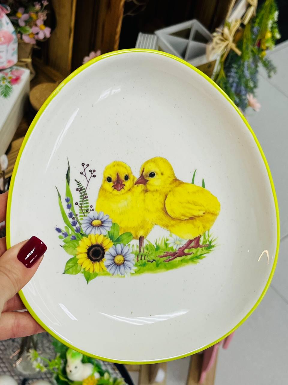 Блюдо великоднє BonaDi з курчатами керамічне 20,5 см - фото 3