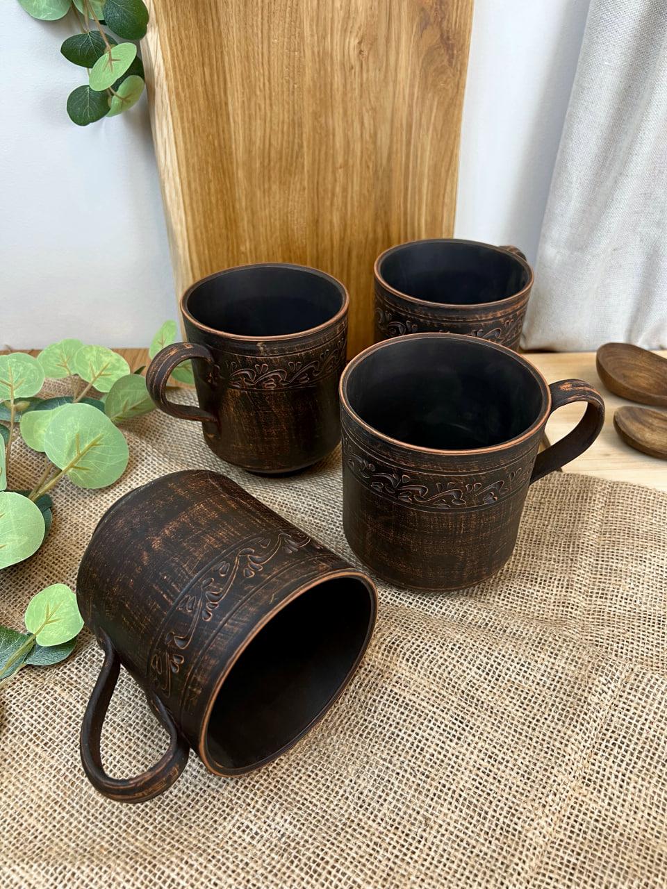 Кружка пивная керамическая глиняная резная декор 1 л (3000-4) - фото 5 Кружка пивная керамическая глиняная резная декор 1 л (3000-4) - фото 5