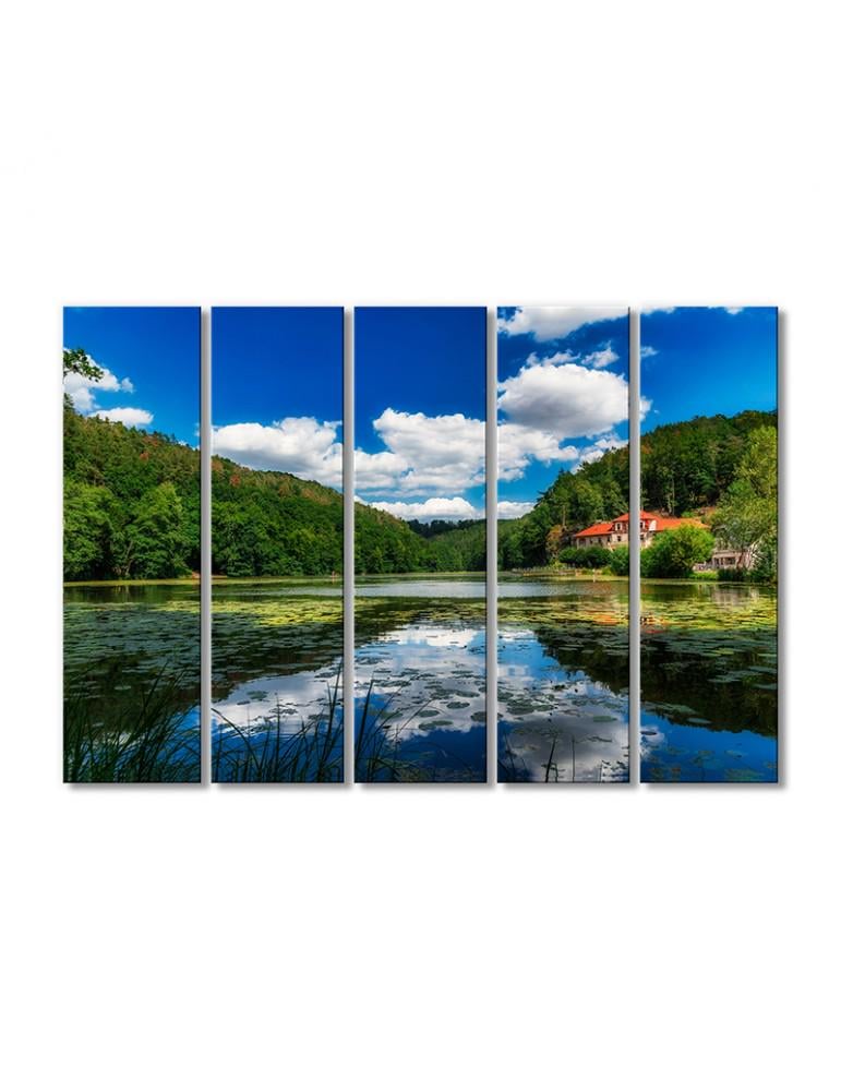 Картина модульная Природа небо озеро 5 модулей 120x180 см