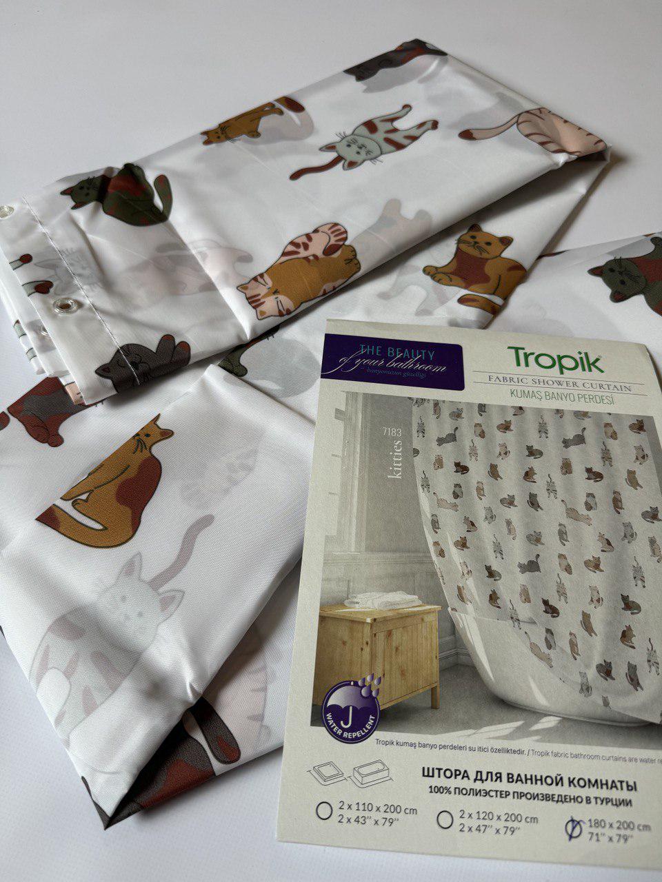 Штора для ванной Tropik Kitties 180x200 см 7183 (7183) - фото 3