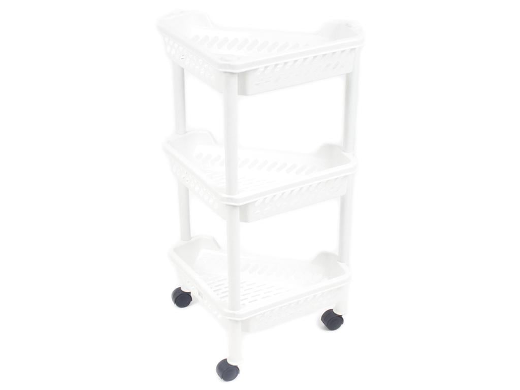 Полиця кутова для підлоги 3-ярусна Білий (MCS-13045-6)