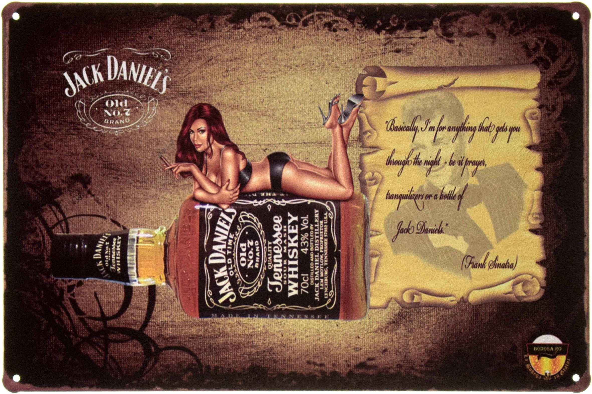 Табличка металлическая Jack Daniel's Frank Sinatra 20x30 см
