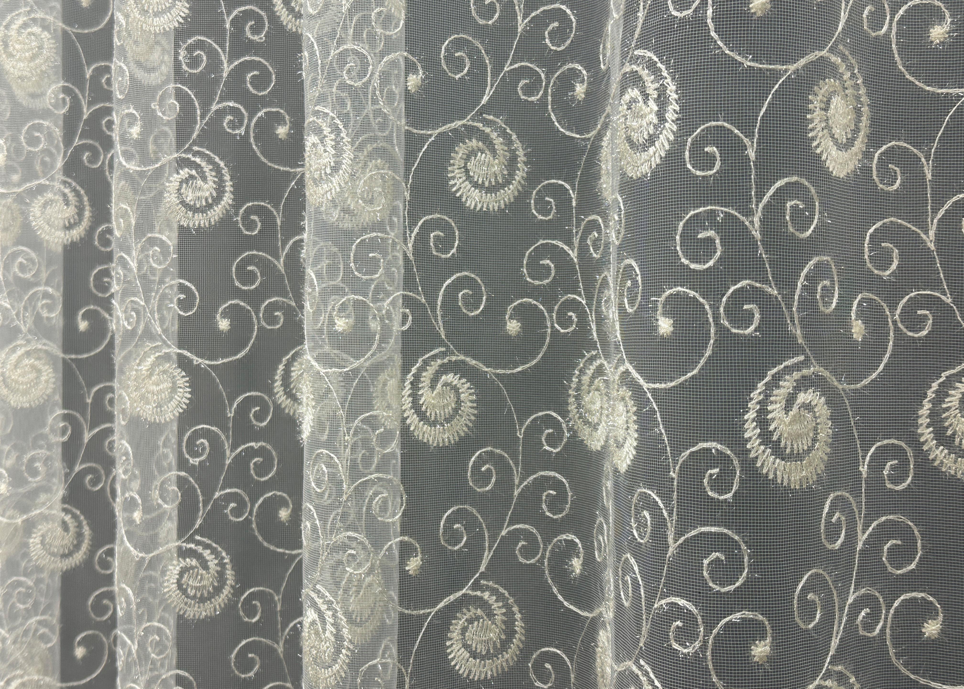 Тюль VR-Textil 1685т Органза с вышивкой и люрексом 300х270 см Молочный (42-0728) - фото 6 Тюль VR-Textil 1685т Органза с вышивкой и люрексом 300х270 см Молочный (42-0728) - фото 6