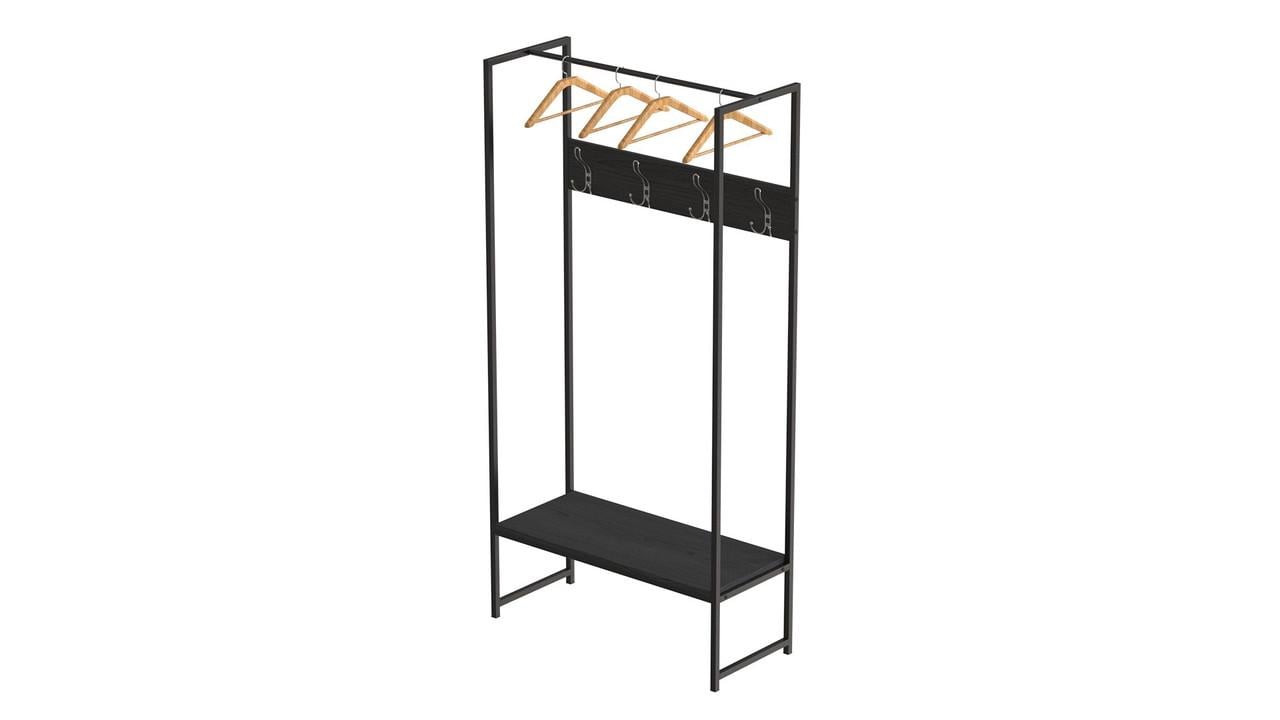 Вешалка напольная модульная Ferrum-decor Трелис 12 ДСП 16 мм 180x90x38 см Черный/Сосна Кембра (FRD-104312)