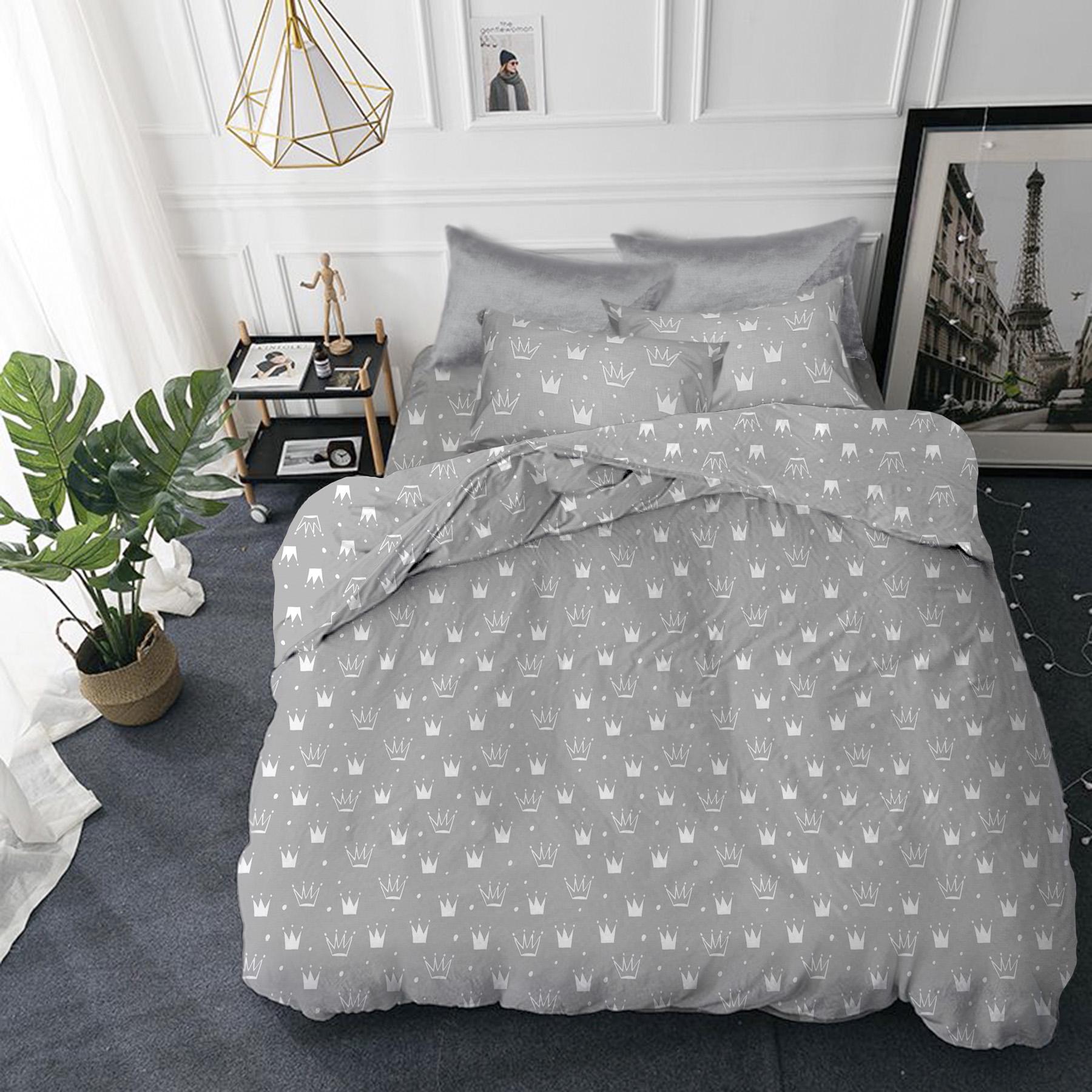 Комплект постельного белья Zastelli 489 бязь полуторный 145х210 Серый