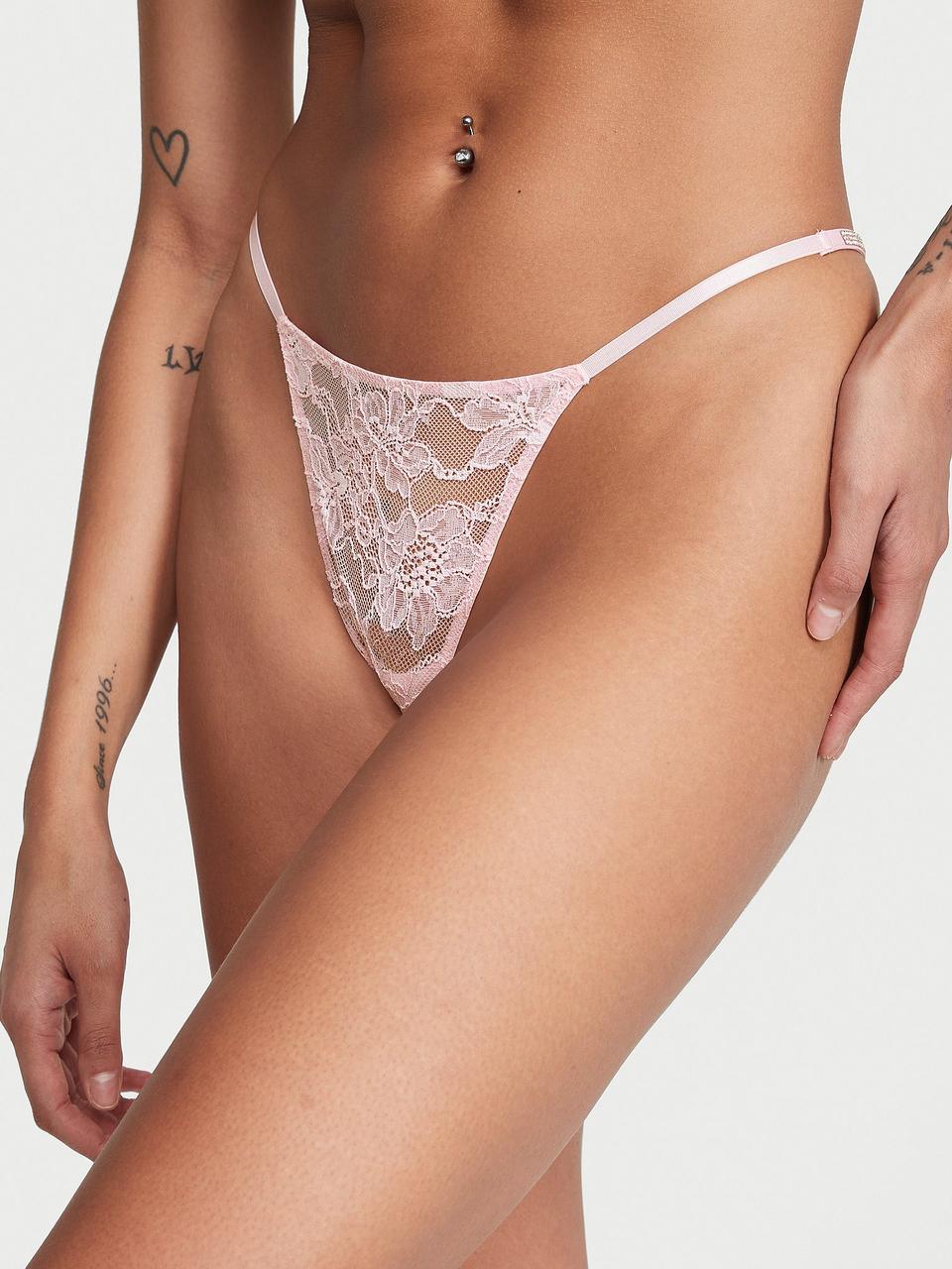 Трусики жіночі Victoria's Secret Shine Strap V-String M Рожевий (2260343589)