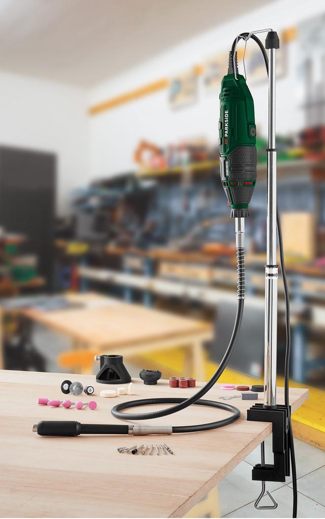 Гравер с гибким валом PARKSIDE PFBS 160 D3 стойка/кейс/набор насадок (PFBS 160 D3) - фото 2 Гравер с гибким валом PARKSIDE PFBS 160 D3 стойка/кейс/набор насадок (PFBS 160 D3) - фото 2