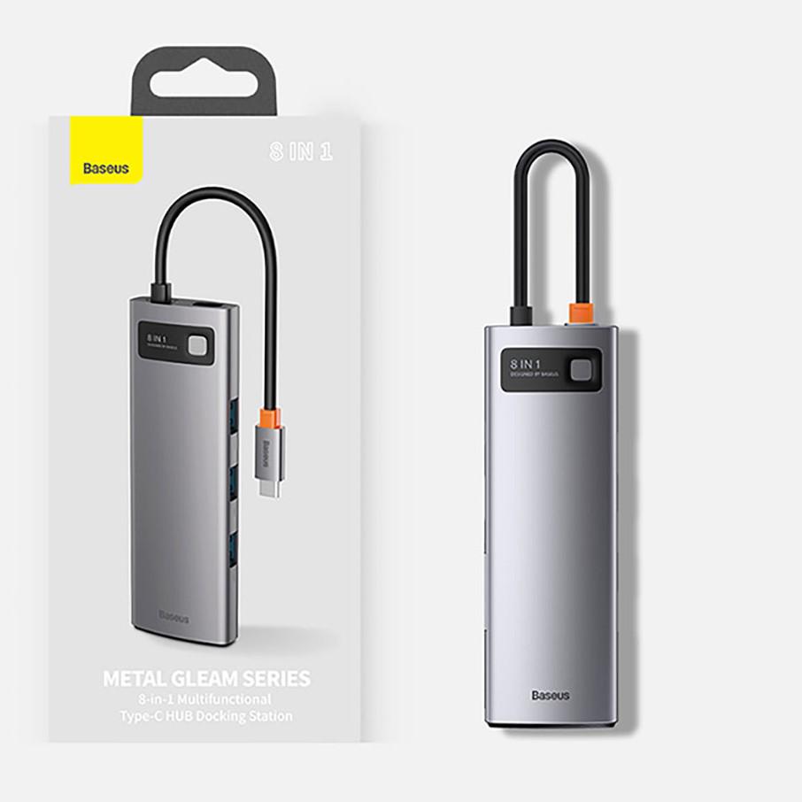 USB хаб BASEUS Metal Gleam Series 8in1 Multifunctional Type-C HUB Docking Station Gray (CAHUB-CV0G) - фото 10 USB хаб BASEUS Metal Gleam Series 8in1 Multifunctional Type-C HUB Docking Station Gray (CAHUB-CV0G) - фото 10