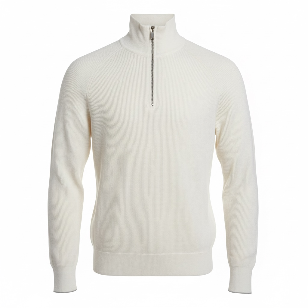 Свитер мужской в стиле Brunello Cucinelli L Белый (BC09001.1L)