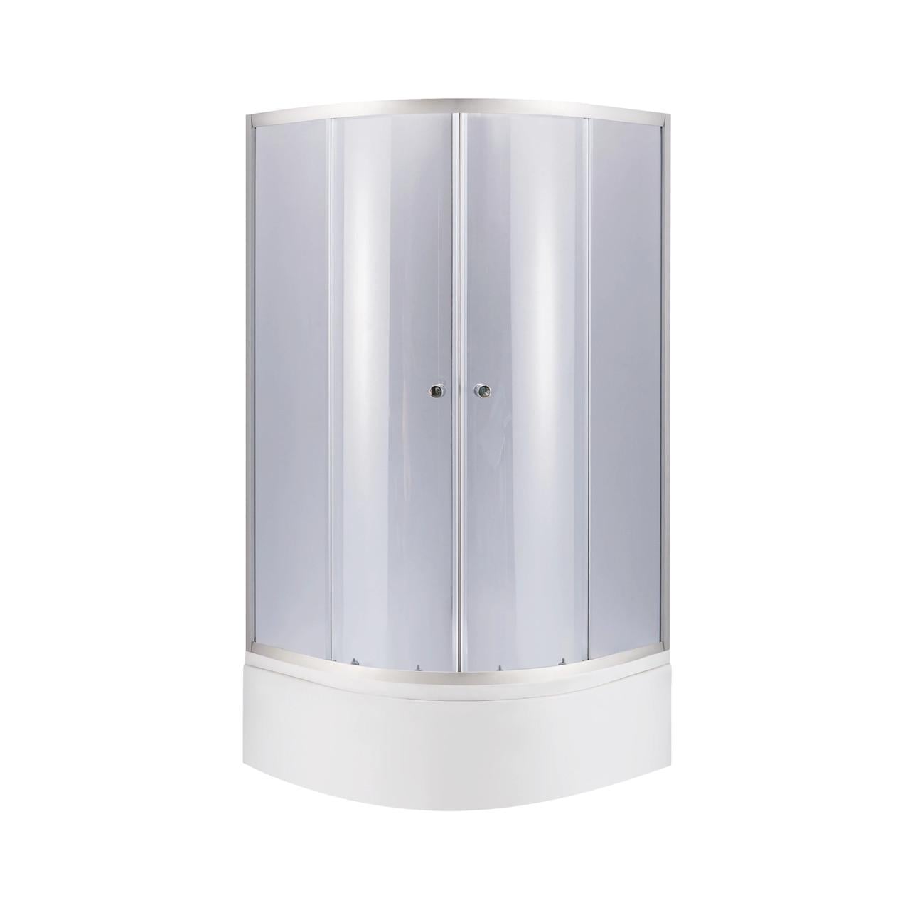 Душевая кабина Lidz Latwa SC80x80.SAT.HIGH.GR полукруглая/стекло тон 4 мм и душевой поддон Kapielka ST80x80x41 с панелью (3137794483)