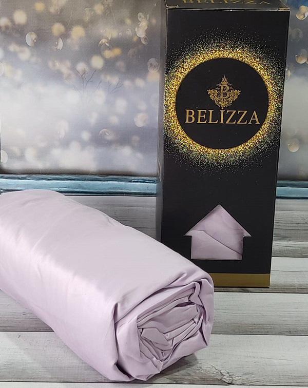 Простирадло сатинове на гумці BELIZZA і 2 наволочки 180х200/50х70 см Pastel Purple