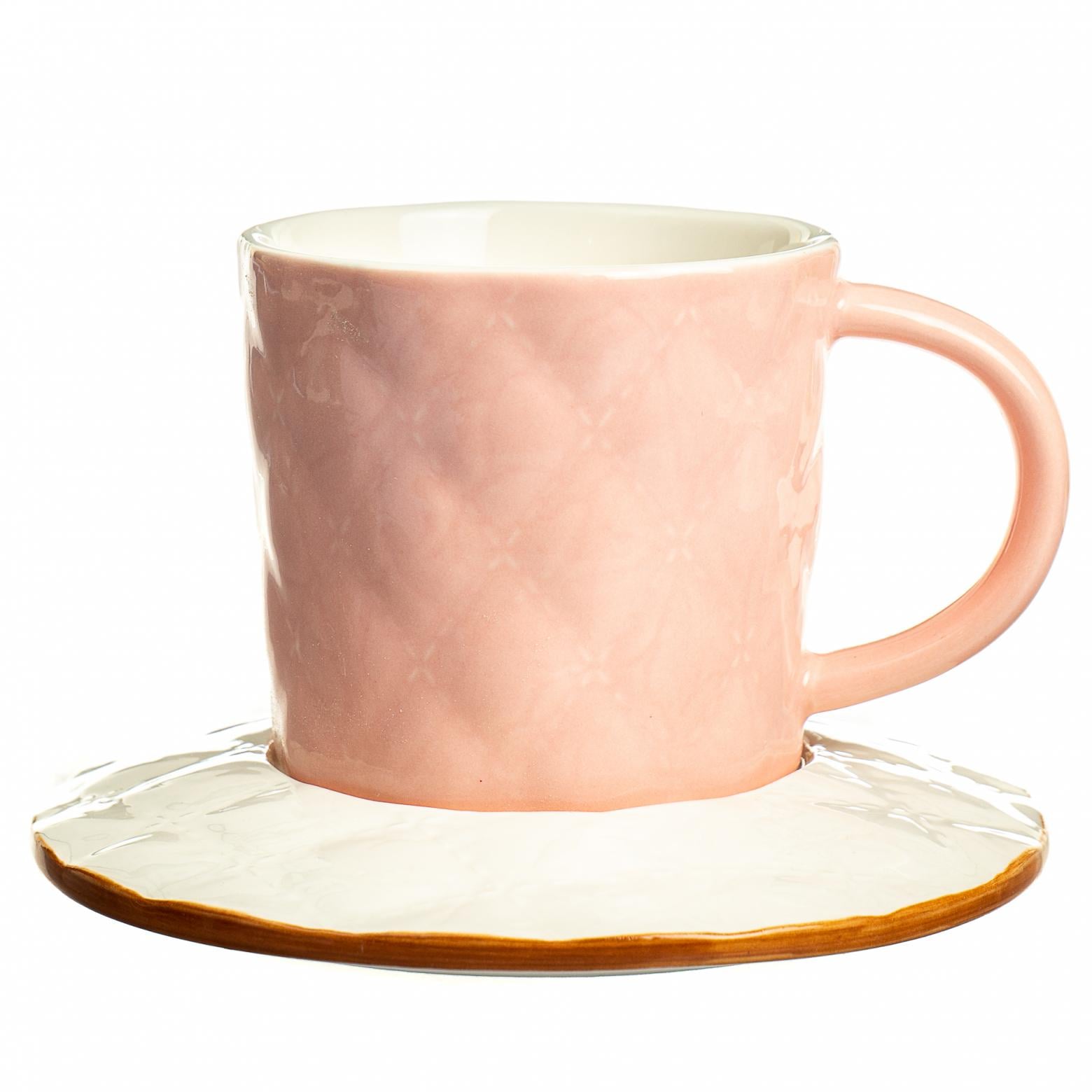 Кружка с блюдцем Elisey Сюрприз 200 мл Коралловый (8515-002)