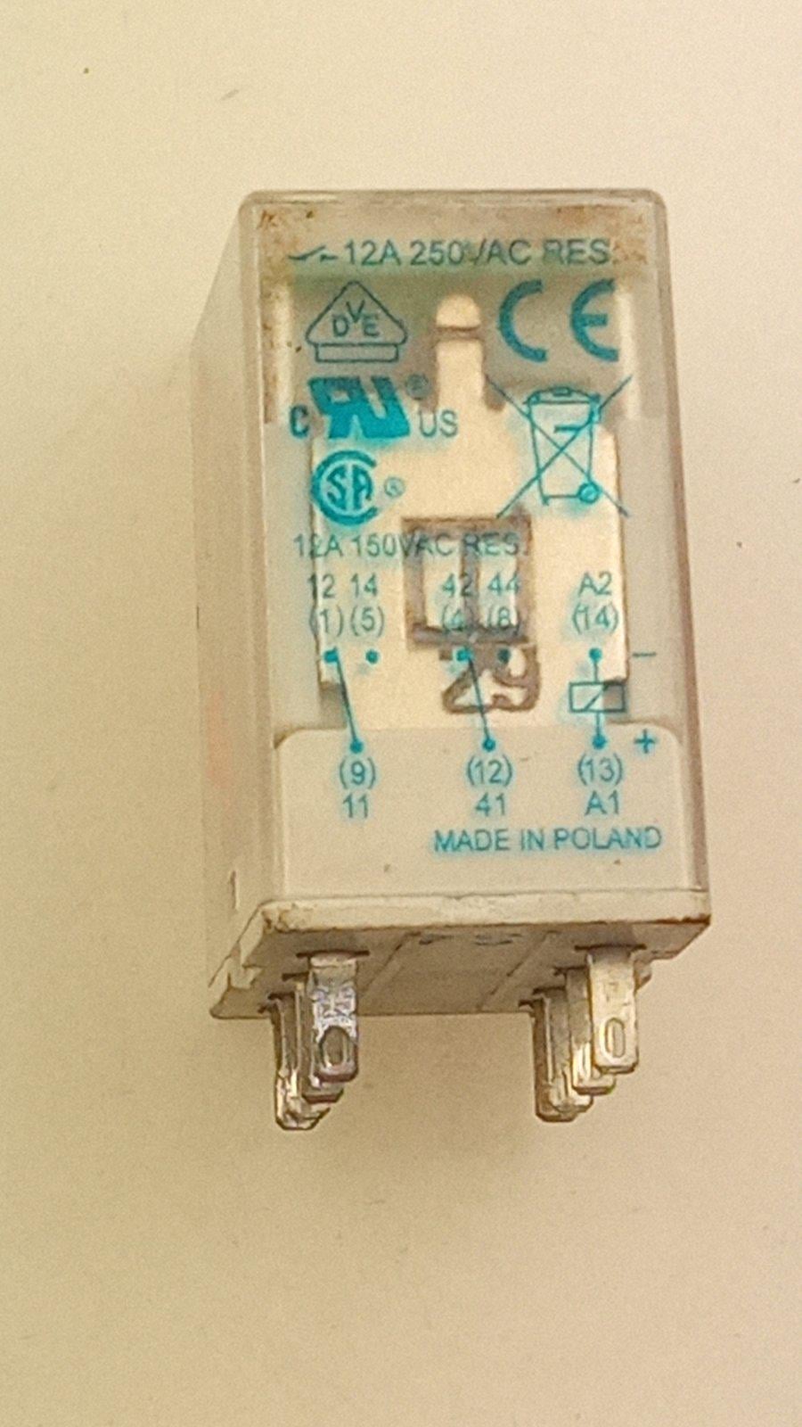 Реле GE Power PRC4M20DCBL DC12V-12A-250VAC-2C 27x21x35