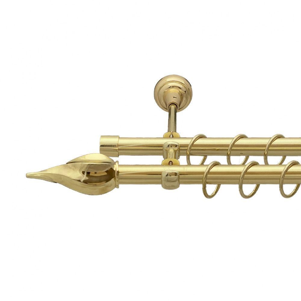 Карниз Orvit Твисто двухрядный гладкий 19/19 мм 200 см Золотой (00-00013155)