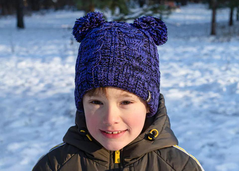 Шапка детская водонепроницаемая DexShell DH572 с бубонами Violet - фото 3