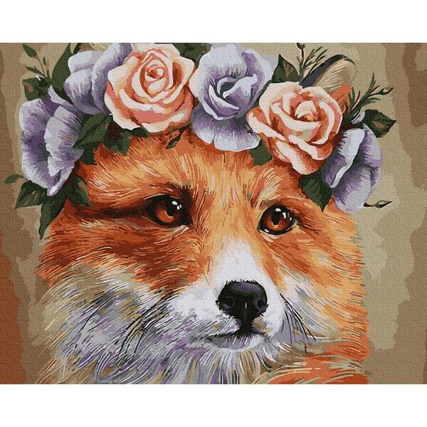Картина по номерам Brushme GX34076 Лисичка в веночке 40x50 см (1396035247)