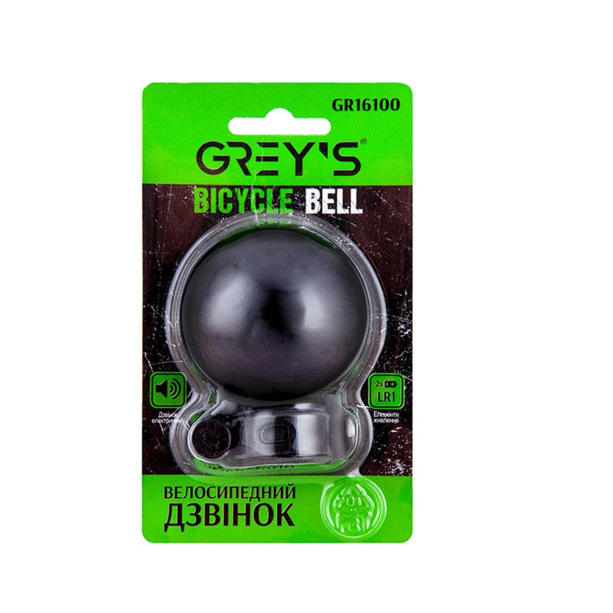 Колокольчик велосипедный Grey's электрический 1хLR1 Колокольчик велосипедный Grey's электрический 1хLR1