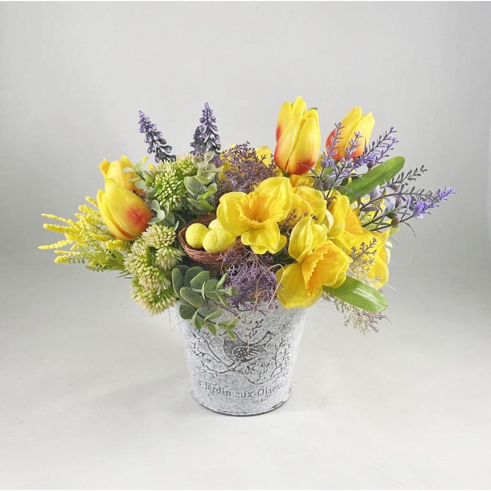 Великодня композиція Весна 27 см Жовтий/Зелений (6604893) - фото 2 Великодня композиція Весна 27 см Жовтий/Зелений (6604893) - фото 2