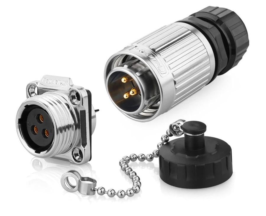 Роз'єм герметичний CNLINKO 3 pin YW-20-C03PE-03-001 YW-20-J03SX-03-401 IP67 комплект (2667603175)