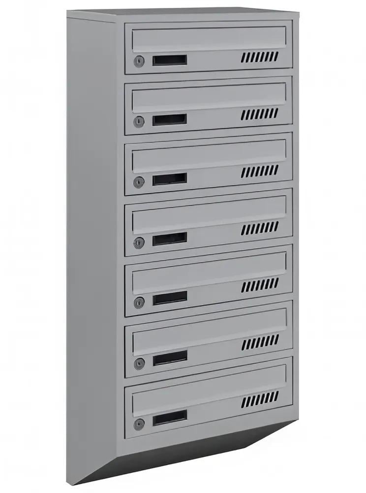 Ящик почтовый многосекционный Галіндустрія E1-07-А из металла вертикальный на 7 квартир 390х200х915 мм Серый (124-119-000004674)