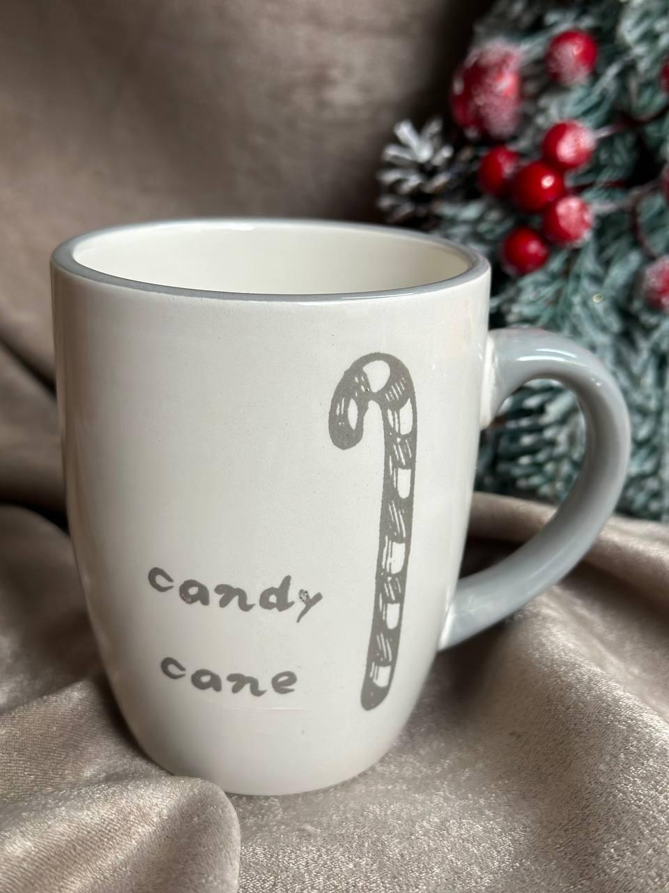 Чашка новогодняя Lefard Candy cane керамическая 330 мл Белый (858-0035)