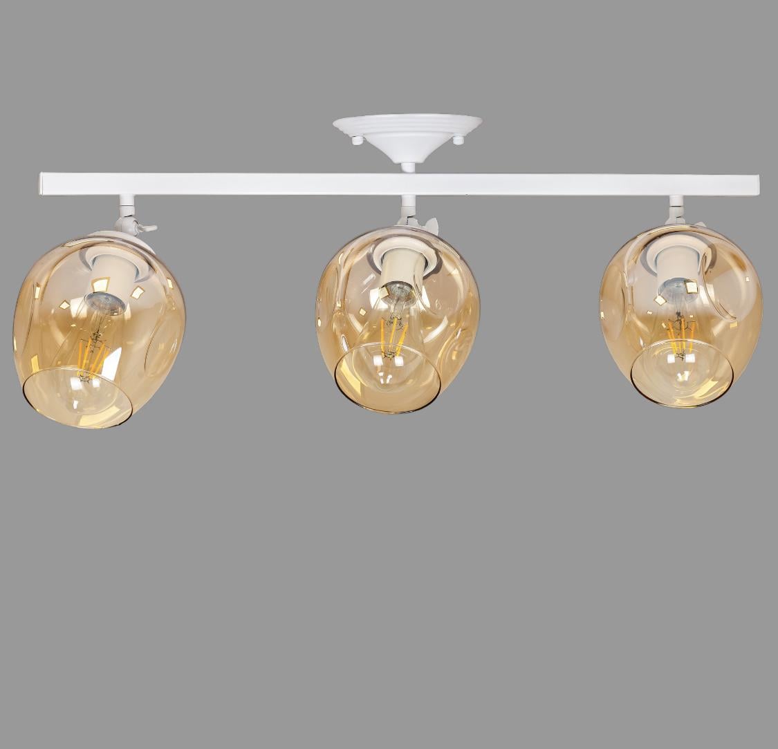 Люстра потолочная на 3 лампы molecule Белый (56-XPR0231F-3 WH+BR)