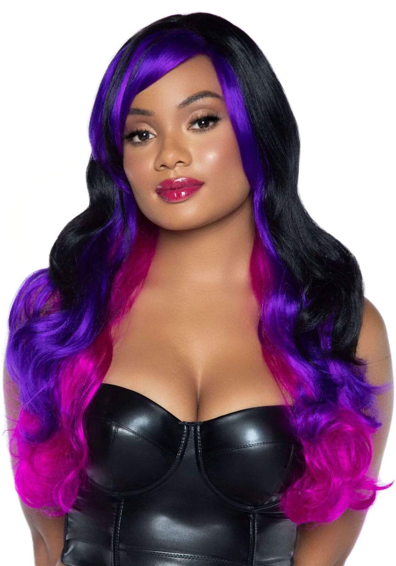 Перука Leg Avenue Allure Multi Color Wig Black/Purple (SO8007)