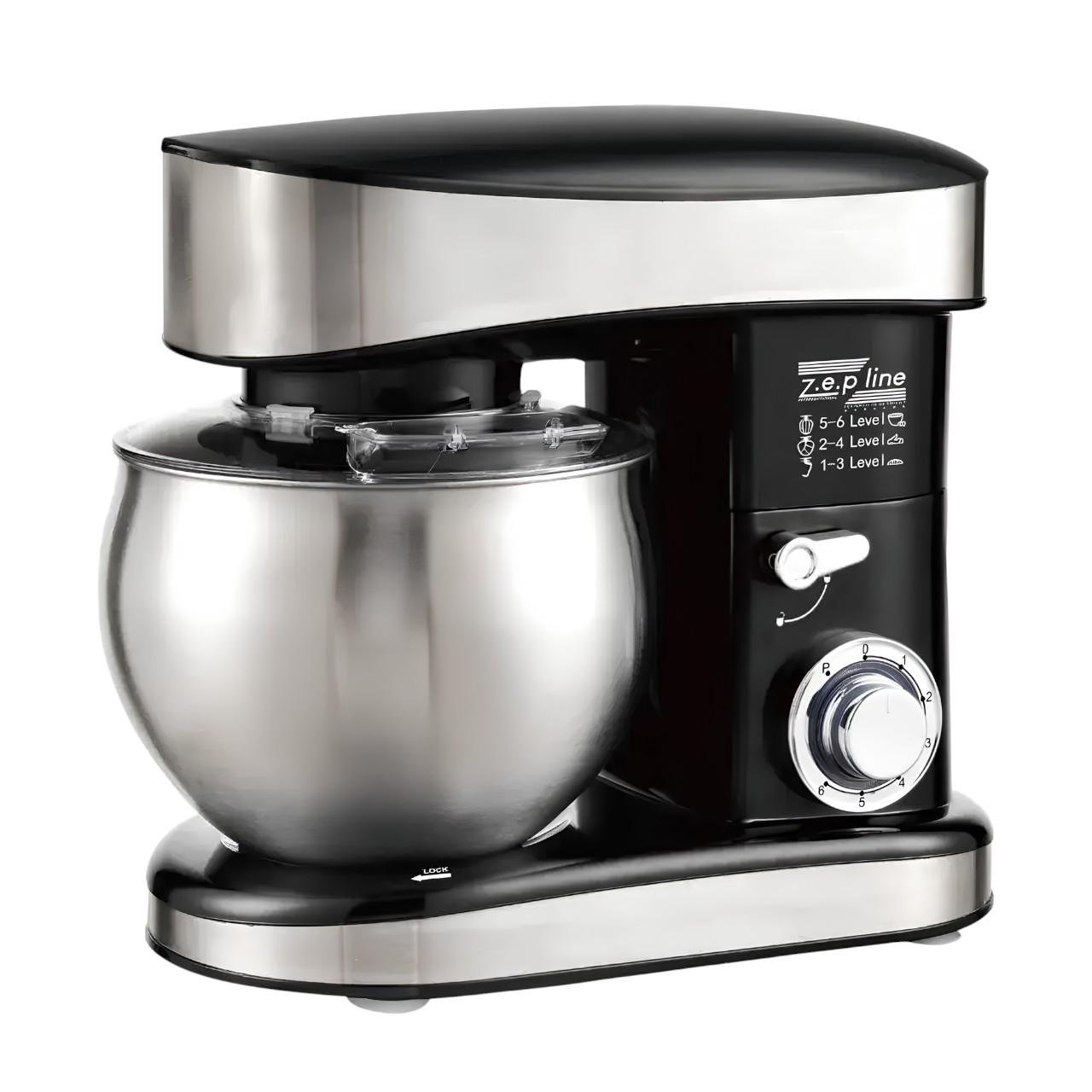 Тістоміс Zepline з механічним управлінням та великою чашею 3500 Вт 7 л Чорний ( ZP-137) - фото 2 Тістоміс Zepline з механічним управлінням та великою чашею 3500 Вт 7 л Чорний ( ZP-137) - фото 2