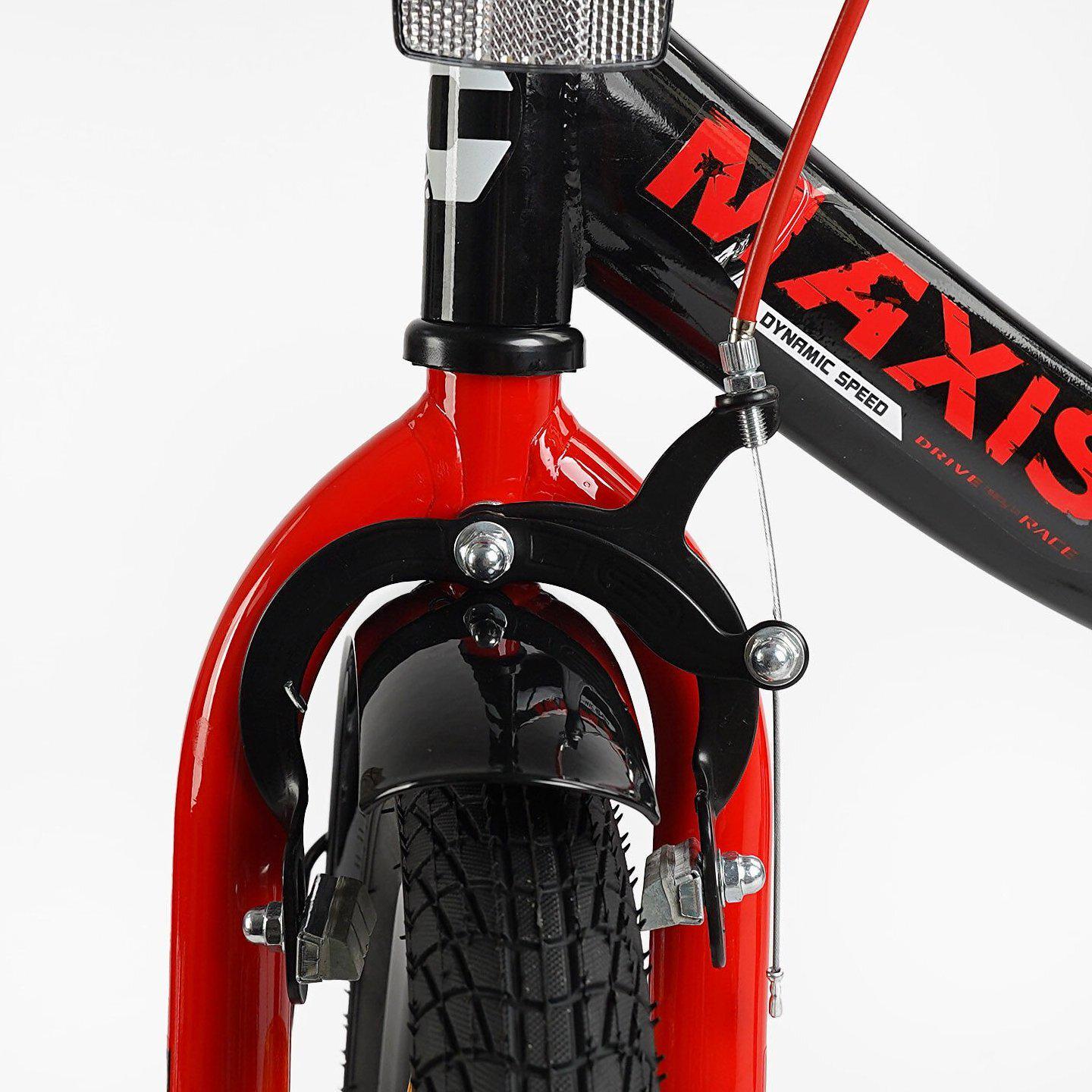 Велосипед двухколесный Corso MAXIS 16" детский c багажником Черно-красный - фото 4 Велосипед двухколесный Corso MAXIS 16" детский c багажником Черно-красный - фото 4