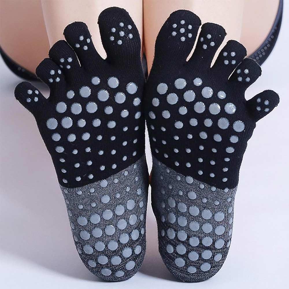 Носки для йоги с отдельными пальчиками универсальный р. 35-40 Черный (IY0035) - фото 2