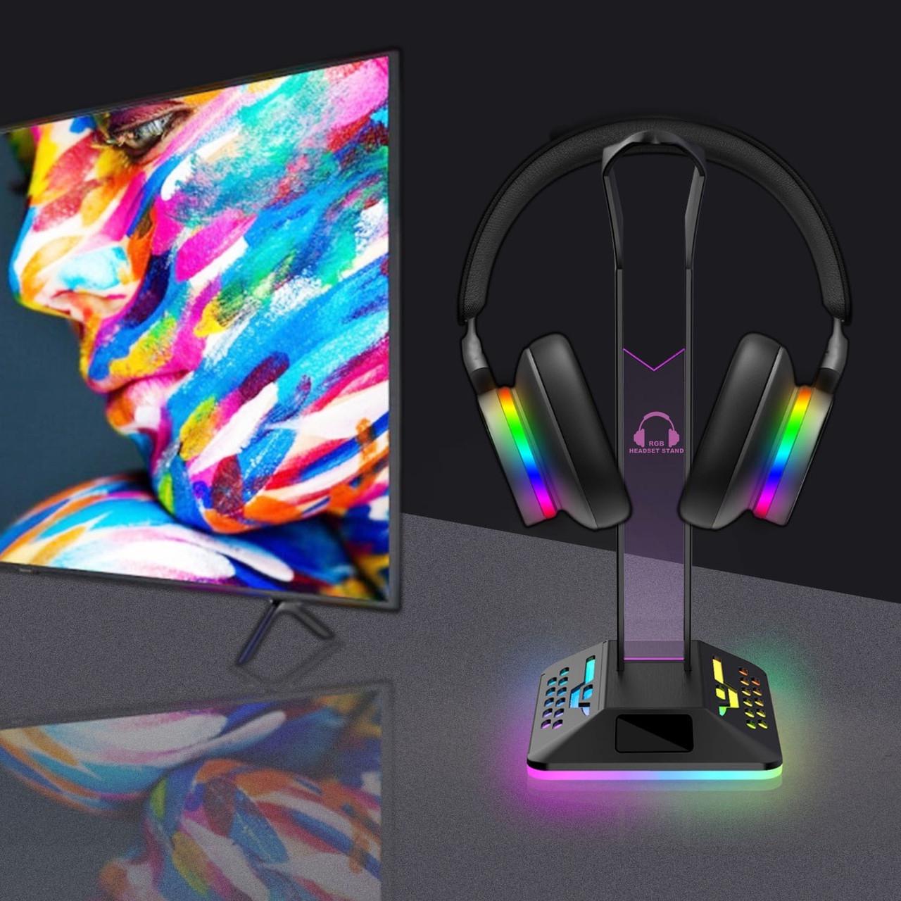 Підставка для геймерських навушників RGB Headphone Stand з подвійним USB-хабом (000747) - фото 6