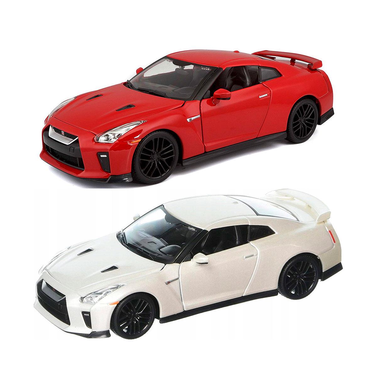 Автомодель игрушечная детская NISSAN GT-R металлик 1:24 Красно-белый