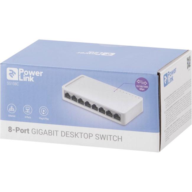 Комутатор 2E PowerLink SG108C 8хGigabit Ethernet 2E-SG108C (600123) - фото 6