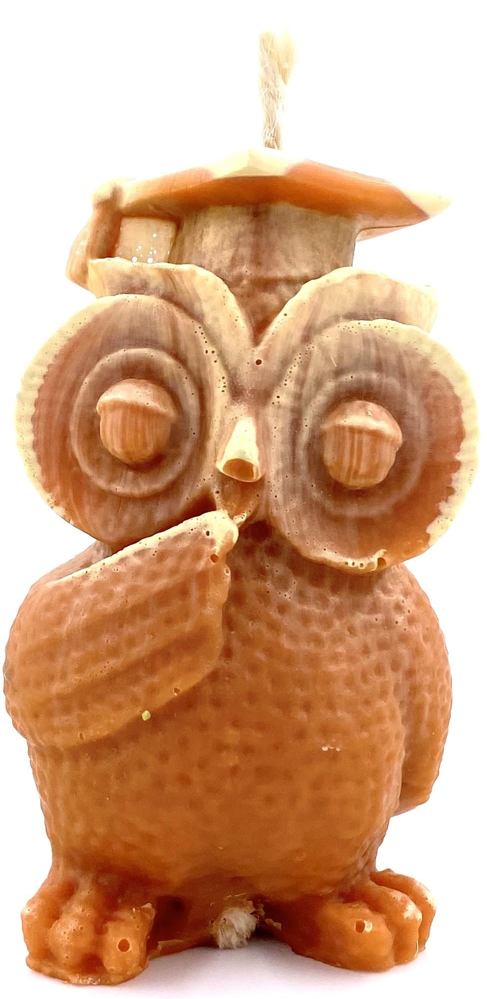 Свеча Сова большая 8 см Оранжевый (1659)