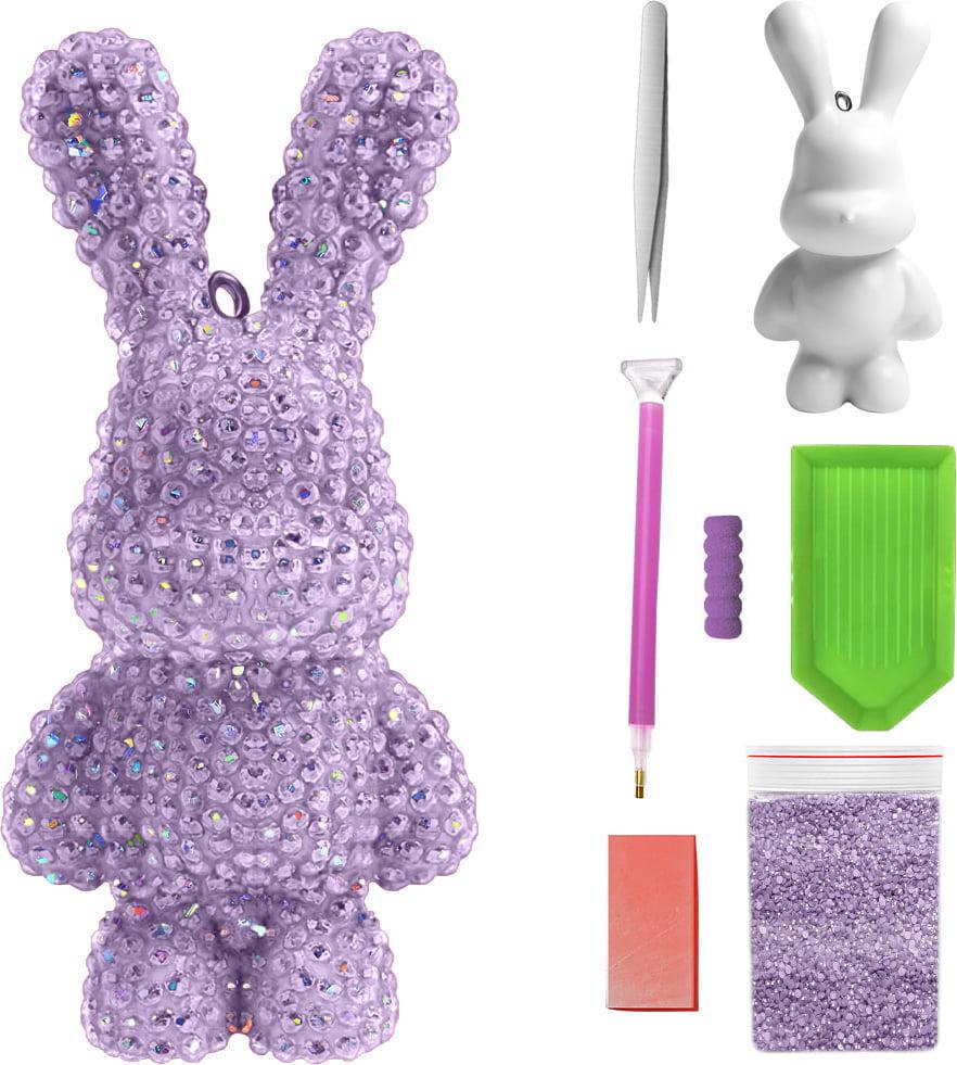Алмазная мозаика SHLab Зайчик Голограммные Стразы 8 см Lilac (41371-3B)