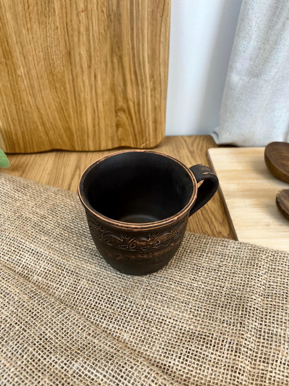 Чашка керамическая глиняная резная декор 0,4 л (3000-2) - фото 4