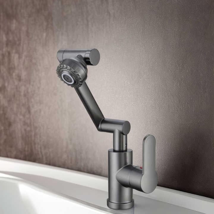 Змішувач для раковини поворотний складаний Water Tap Графітовий - фото 11