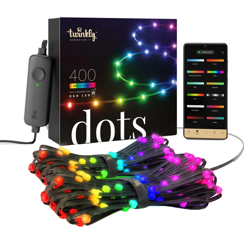 Гирлянда LED Twinkly Dots Smart RGB 400 ламп 20 м