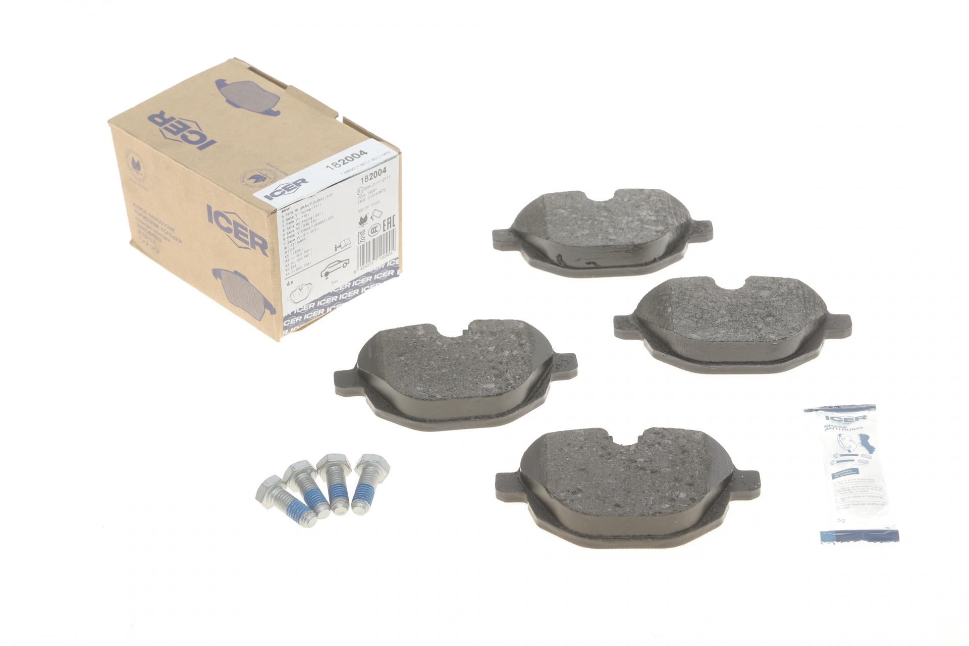 Колодки тормозные задние ICER BMW 5 F07/F10-11 09-17/G30-31/F90/6 G32/7 G11-12 16-/X3/X4/X5/X6 (182004)