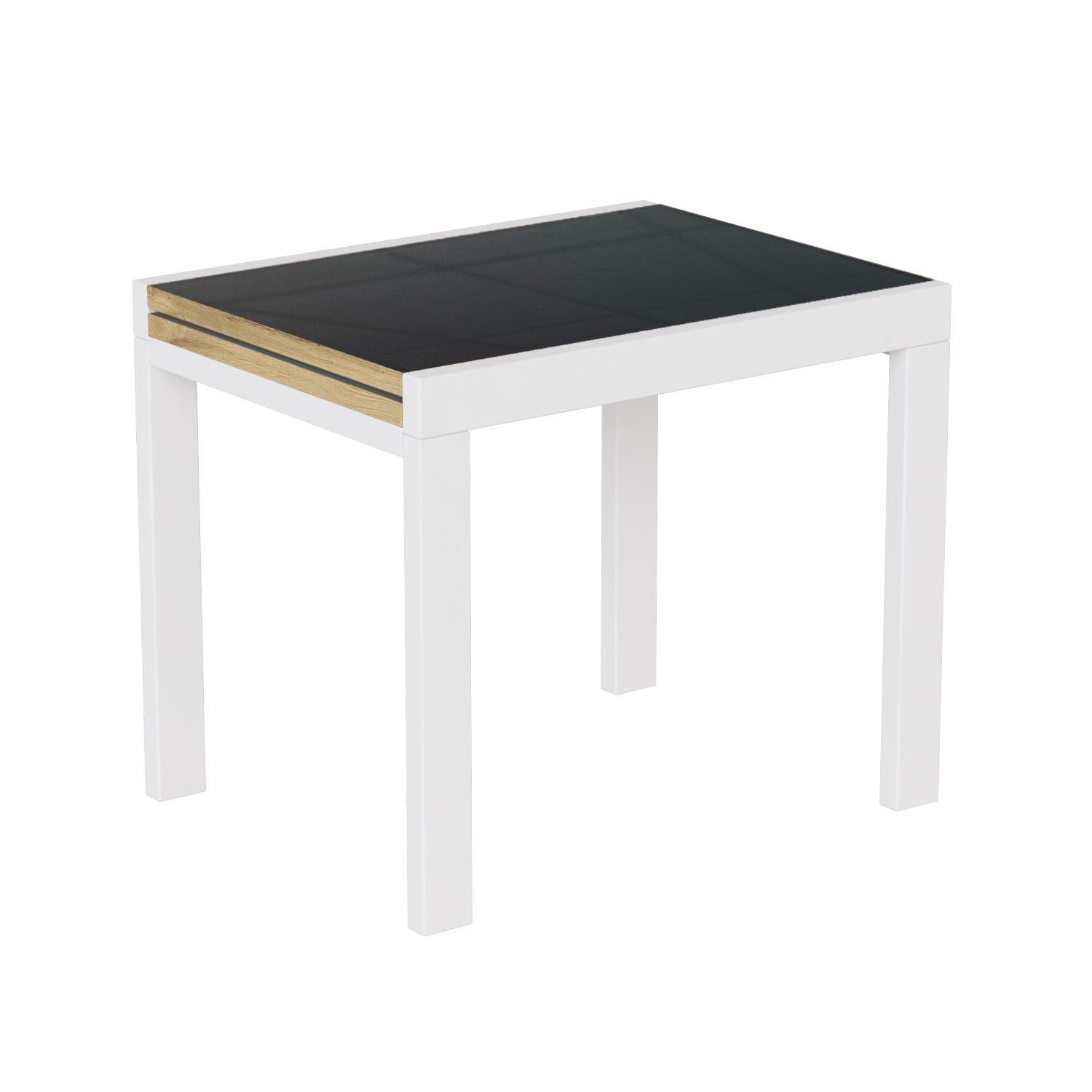 Стол-трансформер Art in Head Kors Glass 690x754x890 мм Дуб крафт золотой/Белые ноги/Графитовый (521010211)