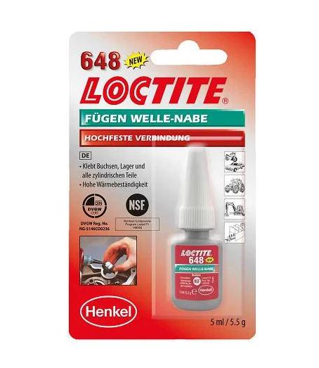 Фиксатор высокотемпературный LOCTITE 648 вал втулочный высокой прочности 5 мл (516) - фото 1