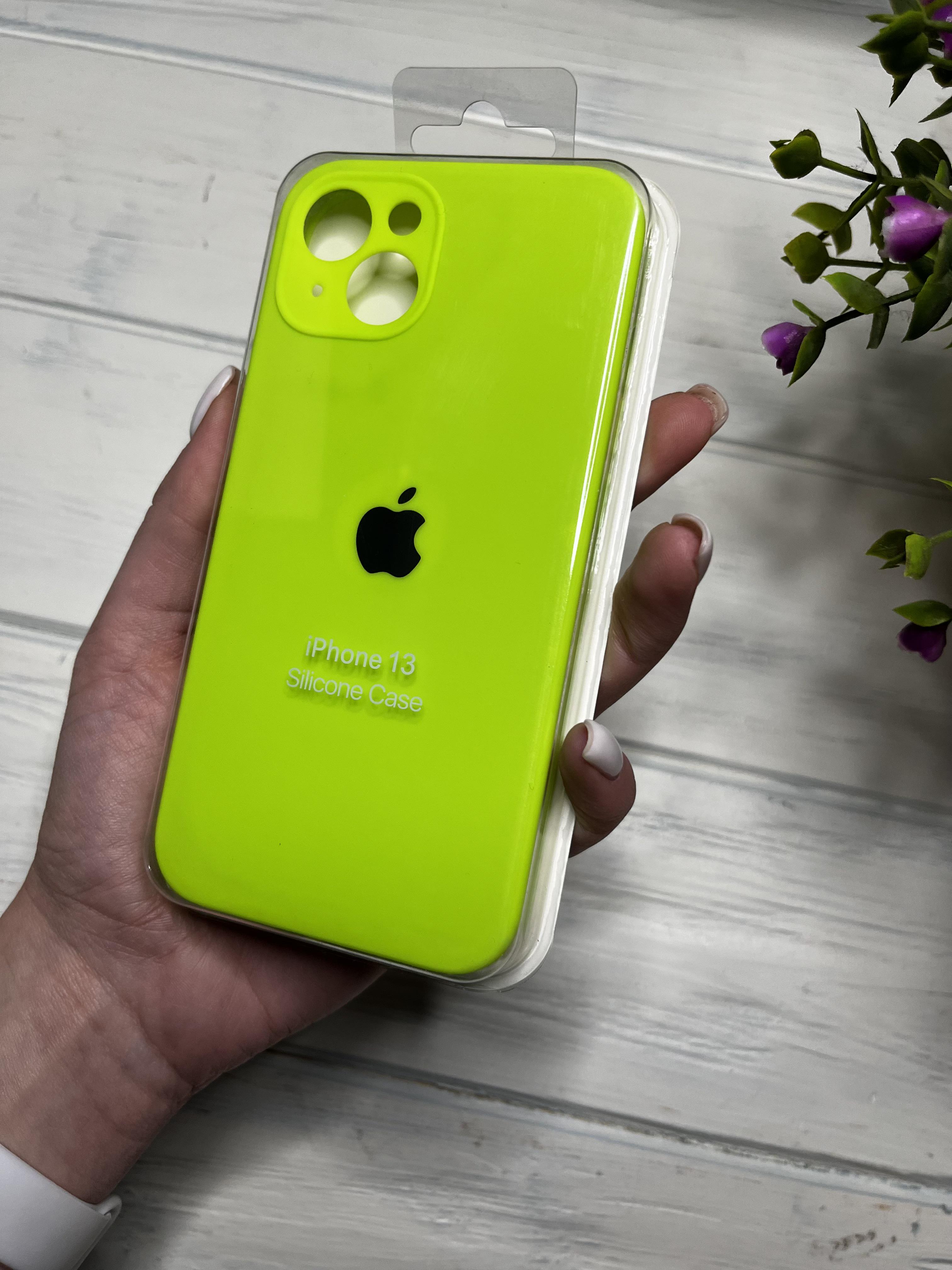 Чехол накладка на iPhone (Айфон) 13 закрытый низ и закрытая камера silicone case full camera Apple - фото 1