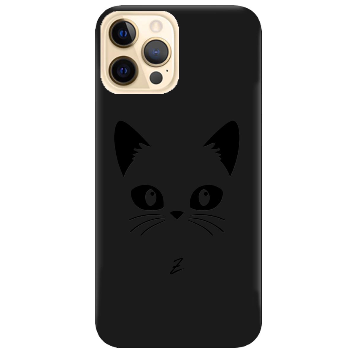 Силиконовый чехол Zorrov для Apple iPhone 12 Pro - Cat Black (14080050156087268)