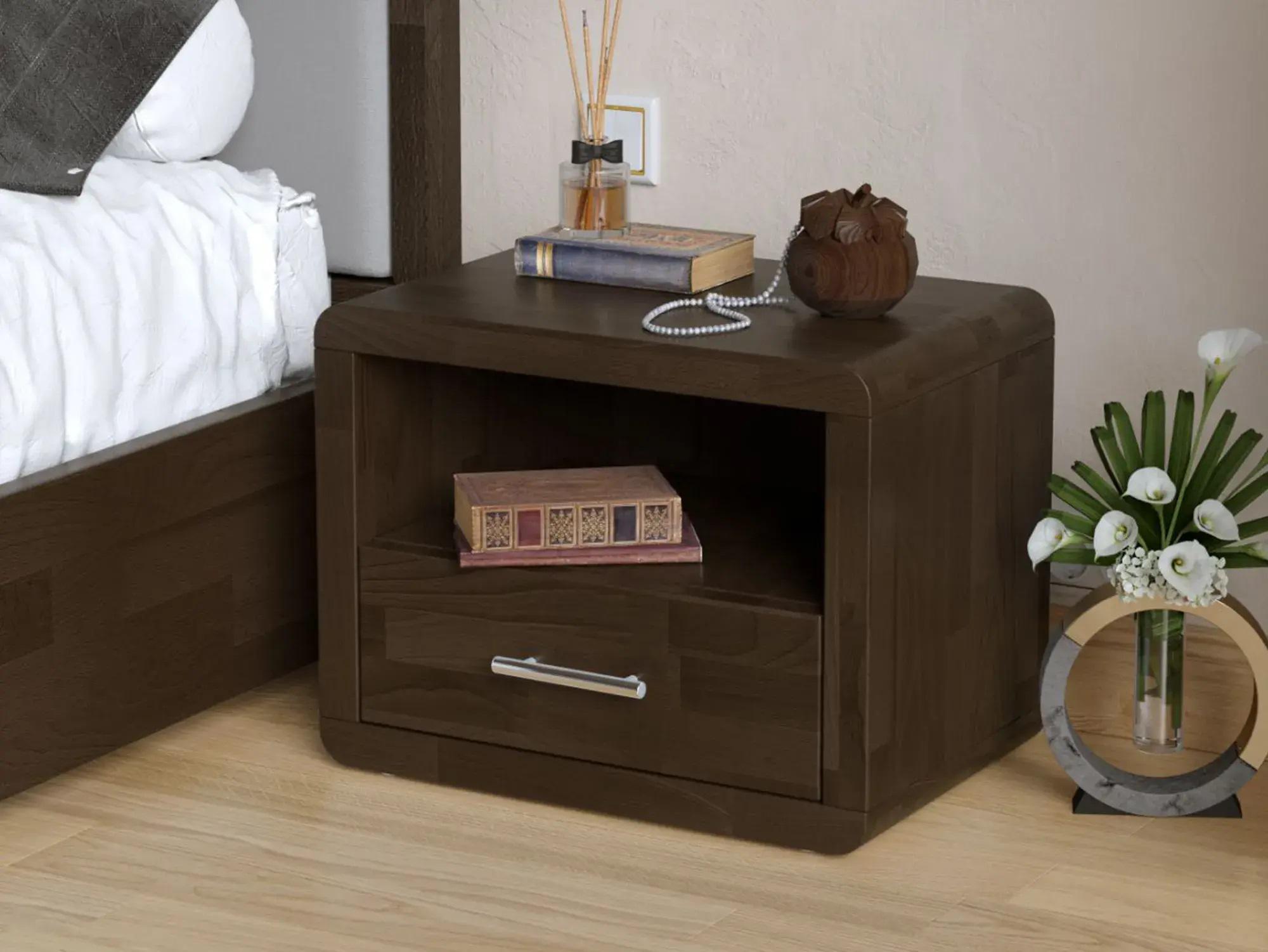 Тумба прикроватная Arbor Drev Глория 1Ш натуральное дерево бук Орех темный (51627) - фото 1 Тумба прикроватная Arbor Drev Глория 1Ш натуральное дерево бук Орех темный (51627) - фото 1