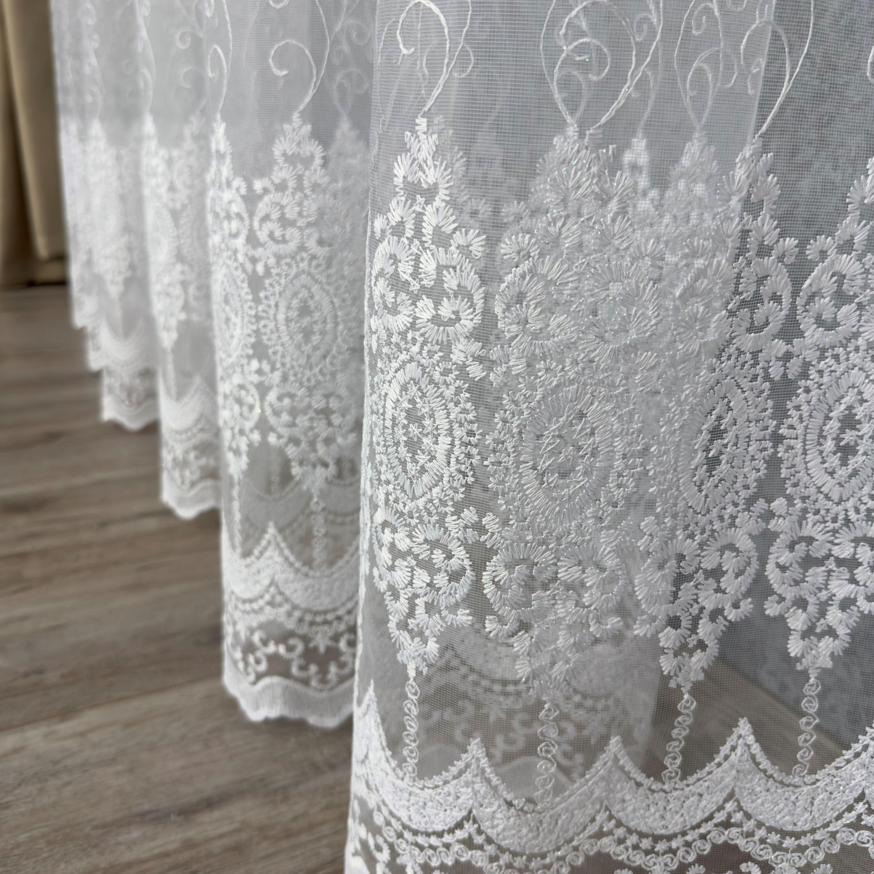 Тюль фатиновый TG Home №80513 С густой вышивкой 4х2,7 м - фото 2 Тюль фатиновый TG Home №80513 С густой вышивкой 4х2,7 м - фото 2